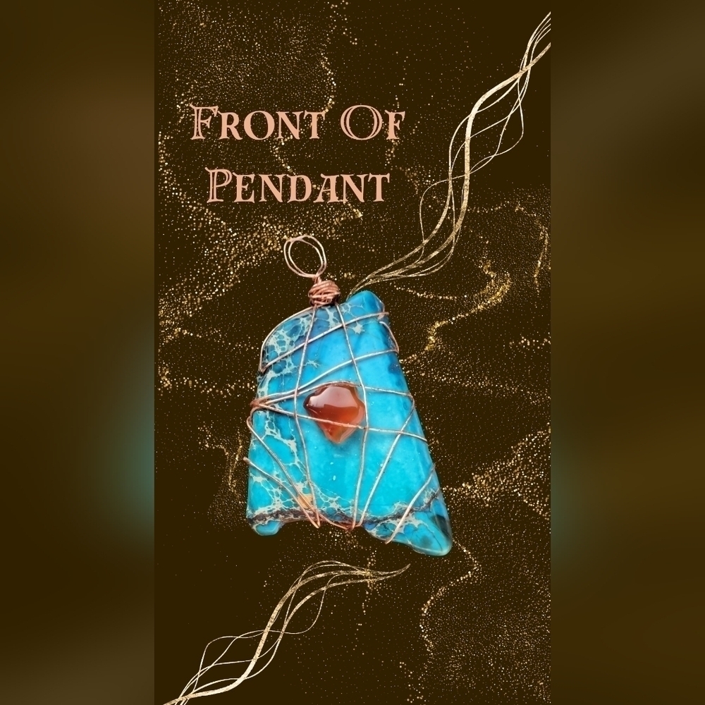 New Handmade Wire Wrapped Turquoise Pendant